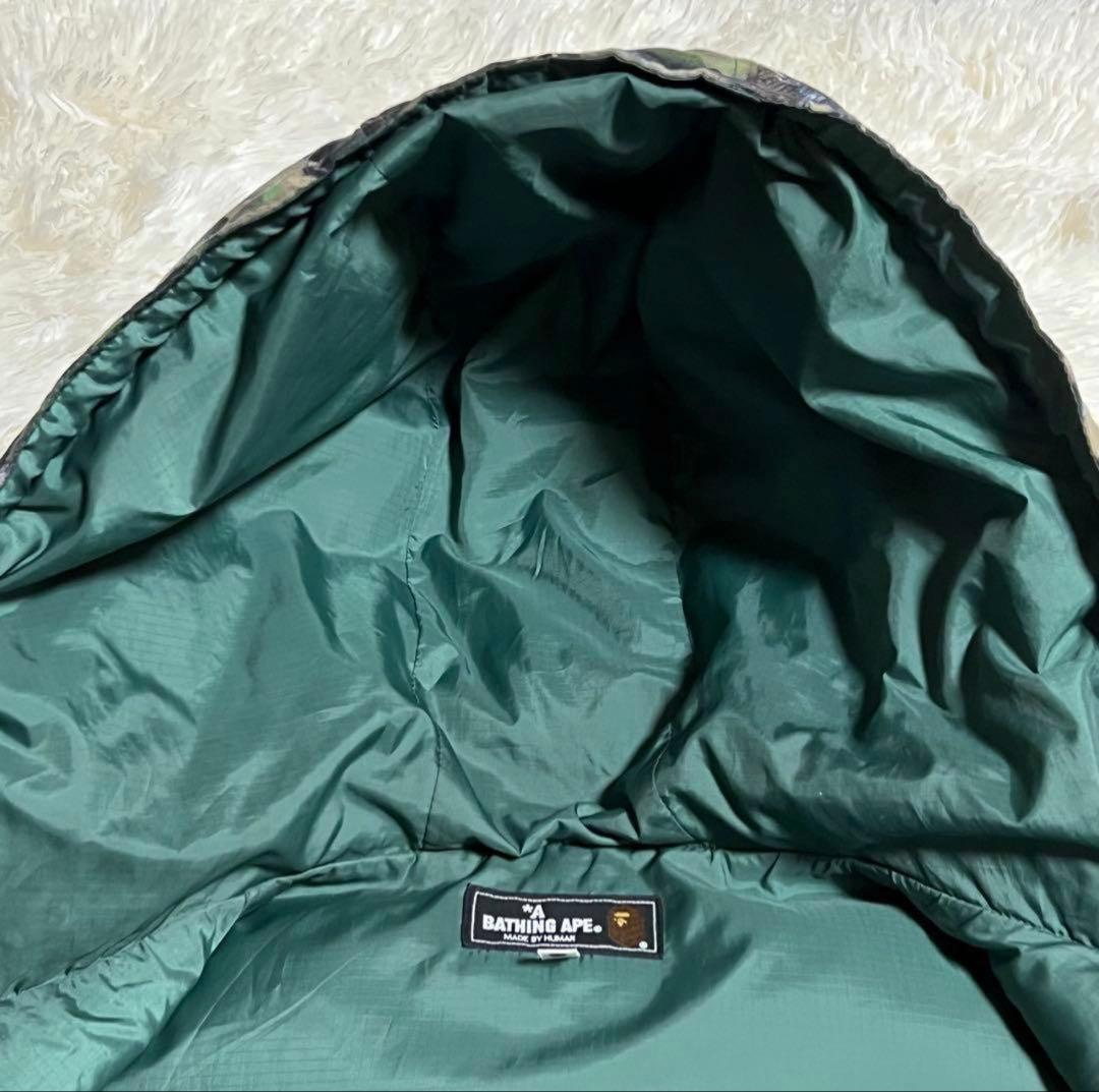 【美品】ダウンベスト リアルツリーカモ　サルカモ A BATHING APE