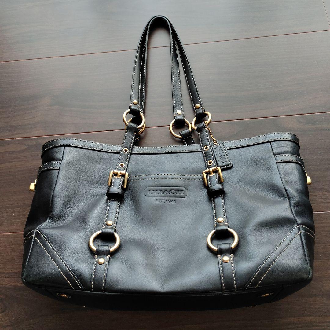 ◆美品　COACH　黒　レザーハンドバッグ◆