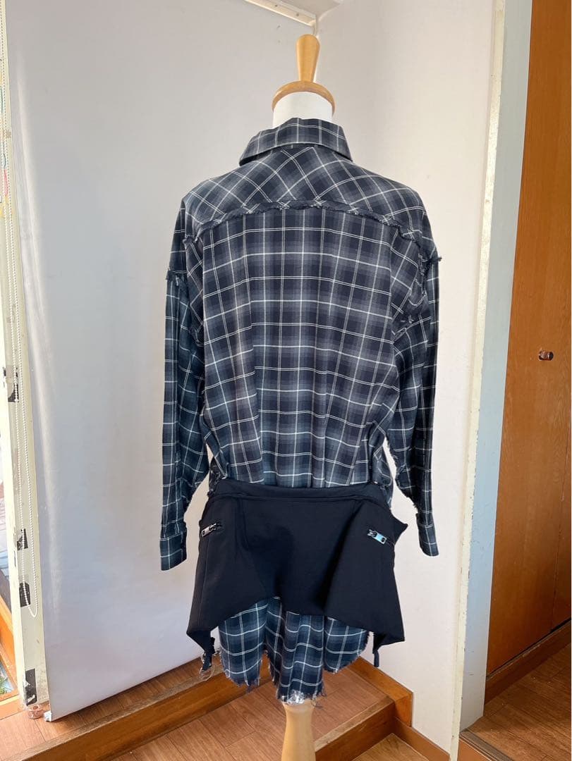 【未使用♡】DIESEL ジップアップコルセット付き　チェックシャツ　ワンピ