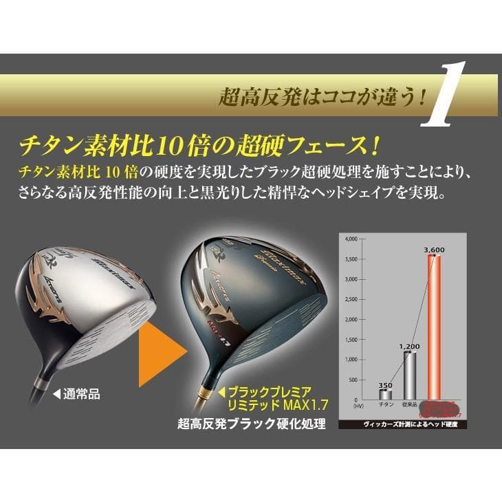 レフティ【新品】超高反発マキシマックスブラックプレミアMAX1.7　標準シャフト