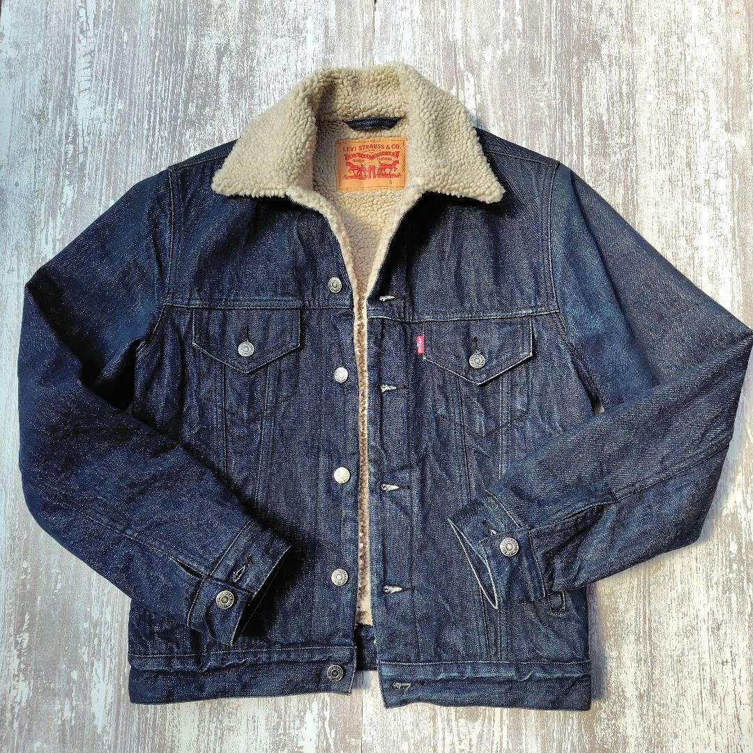 【美品】Levi's デニムボアジャケット Gジャン ダークブルー アウトドア