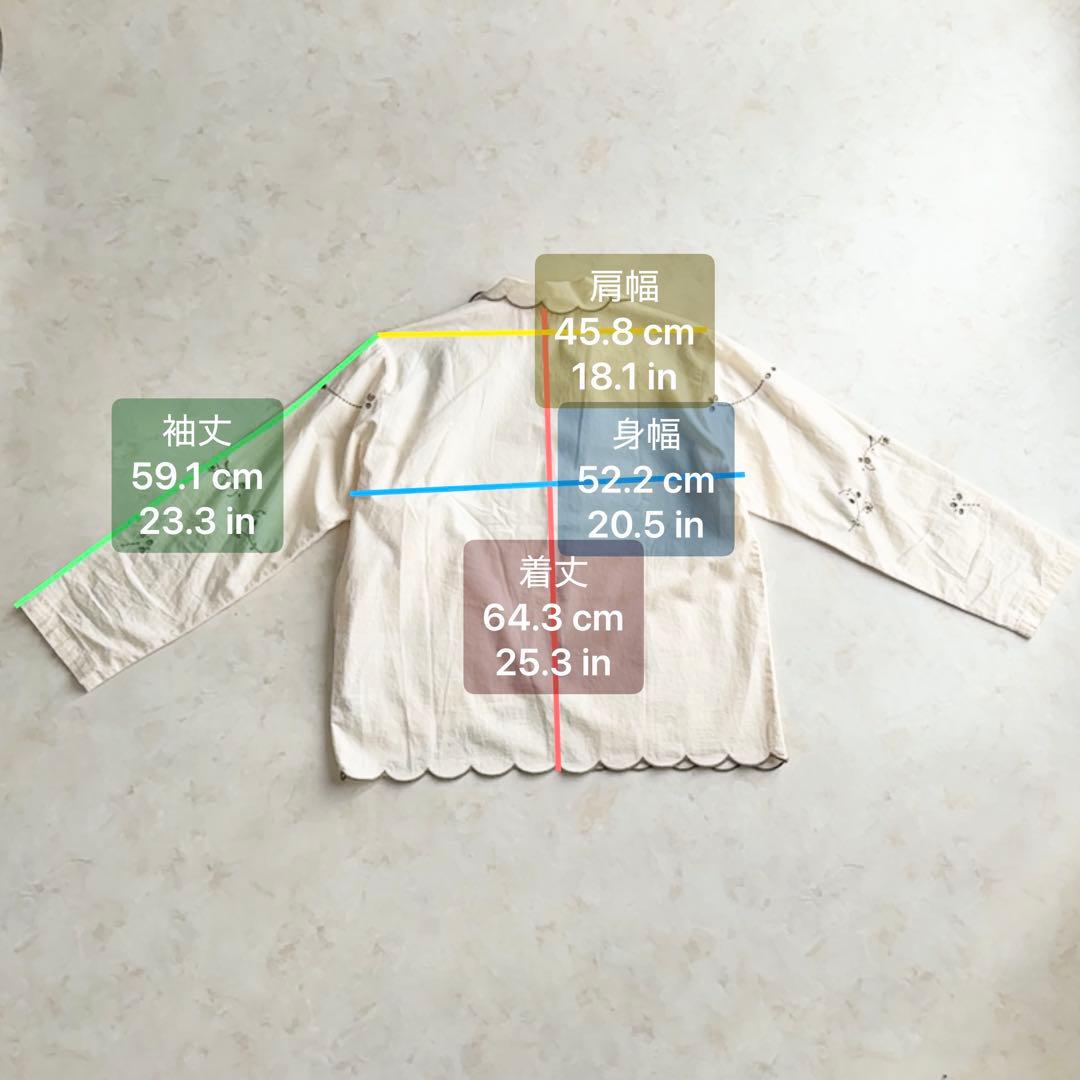 美品✨24SSサラマリカ 刺繍 コットンジャケット 花柄 スカラップ 羽織り 春