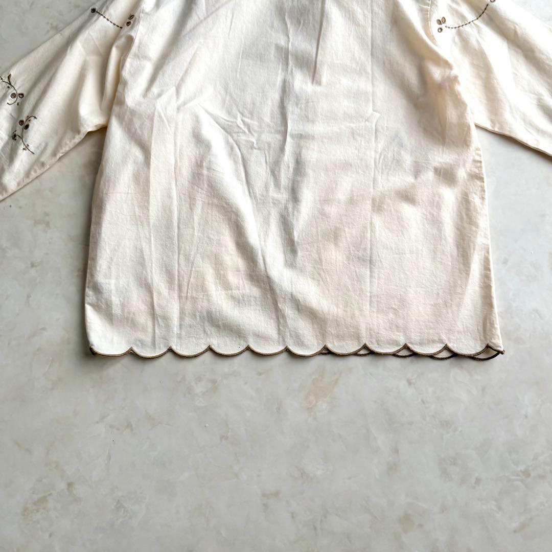美品✨24SSサラマリカ 刺繍 コットンジャケット 花柄 スカラップ 羽織り 春
