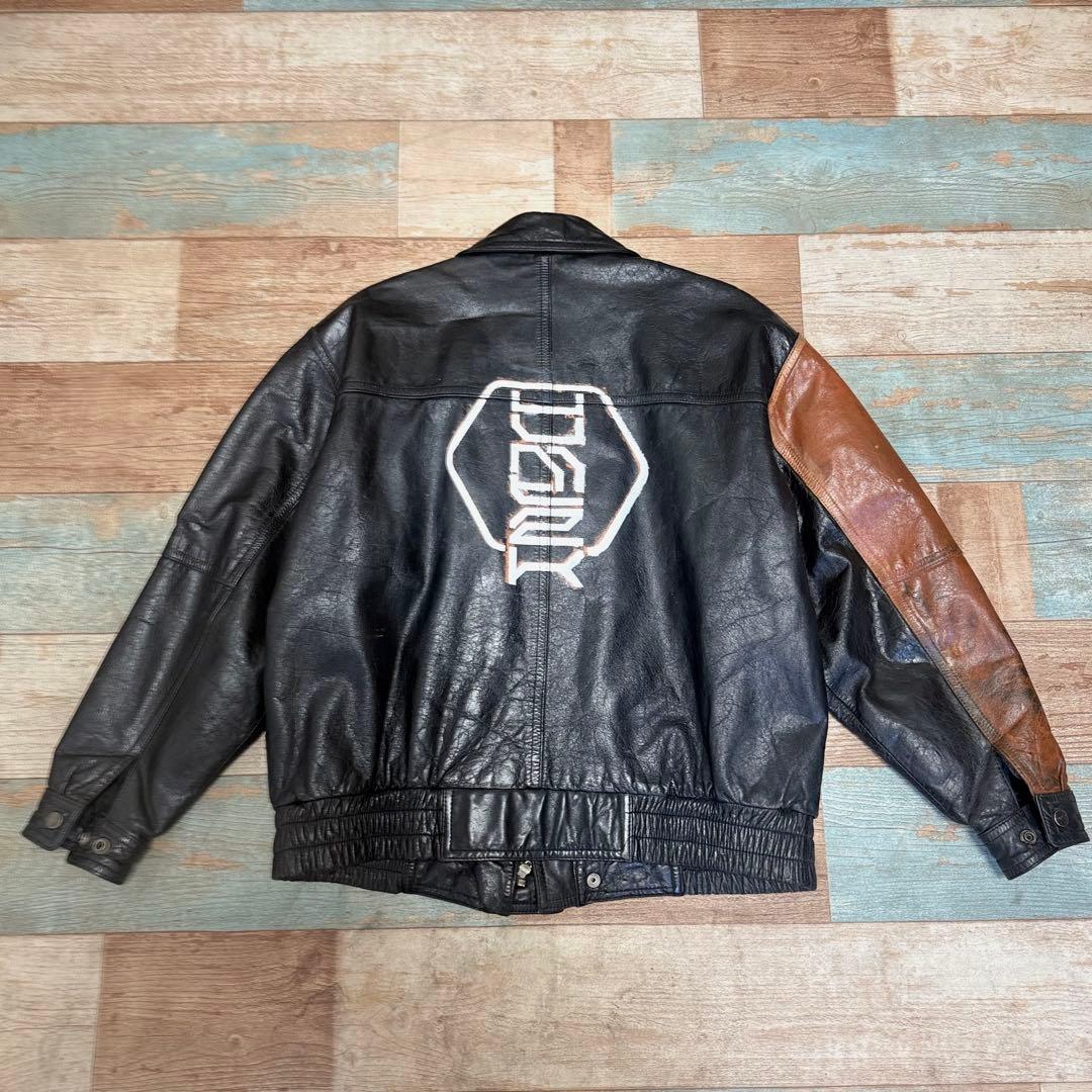 90’s “cyberpunk” custom leather jacket