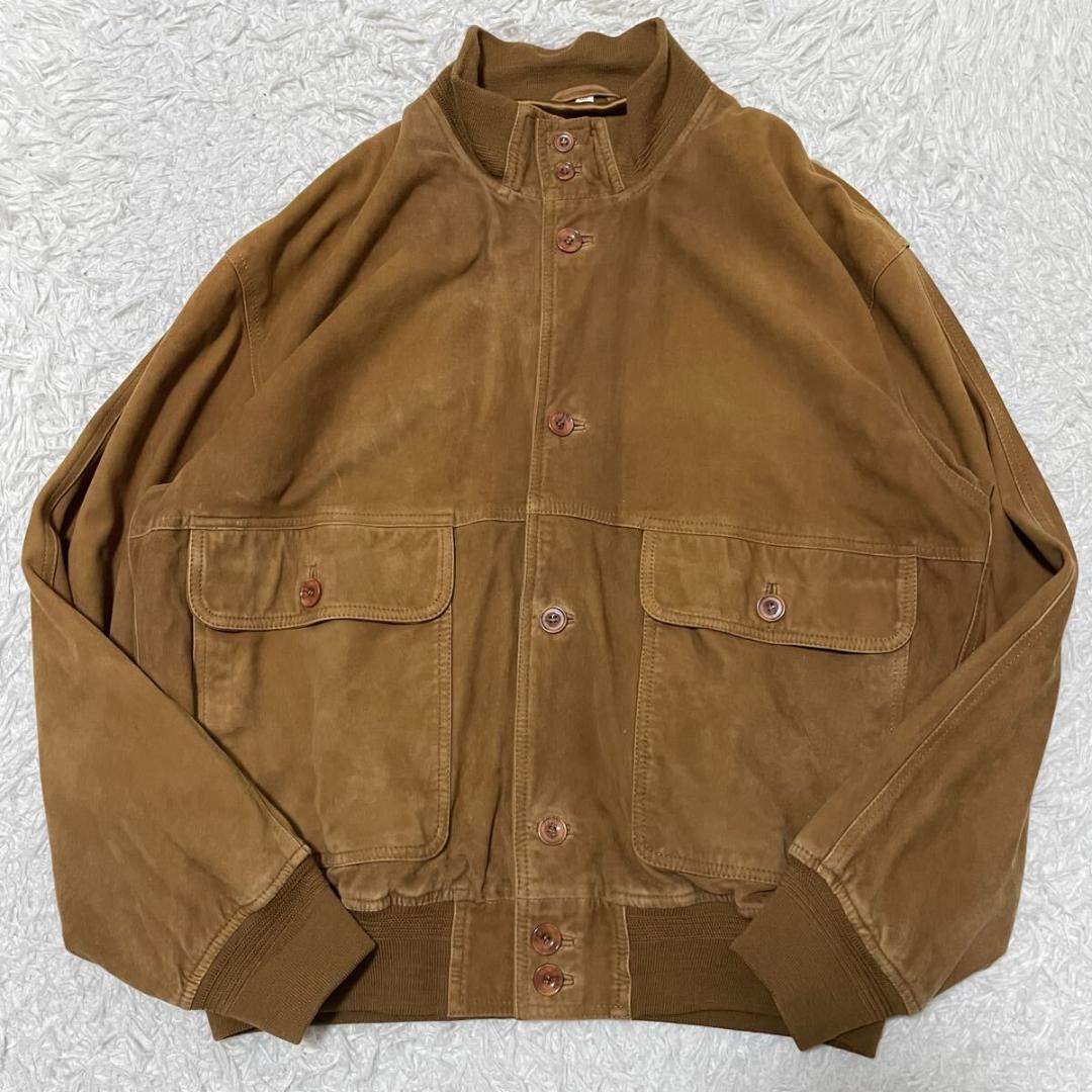 極美品 バルスタージャケット キャメルカラー レザージャケット 本革 リブ綺麗