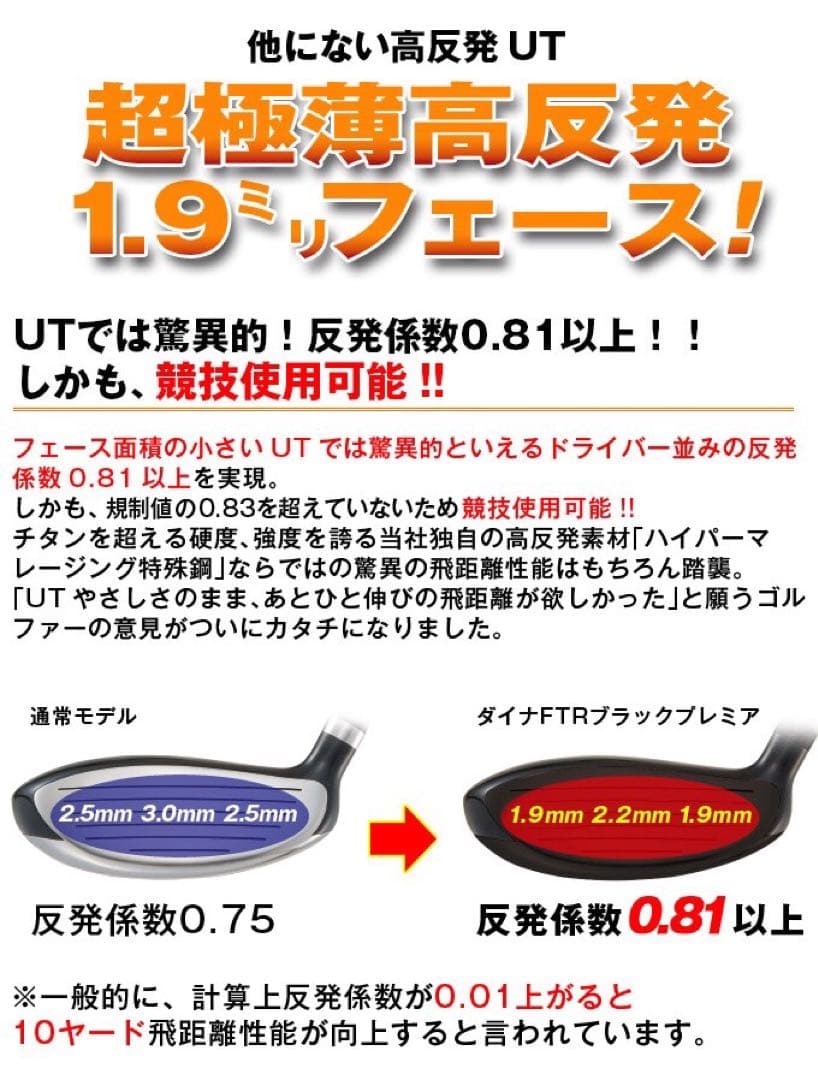 ★2本揃って唯一の高反発UTで 競技使用可能! ダイナFTR-UT 三菱W飛匠