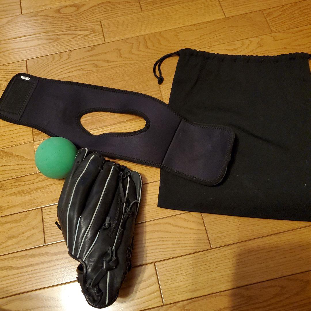 左きき用　Mizuno 野球グローブ ボール付き　巾着袋セット