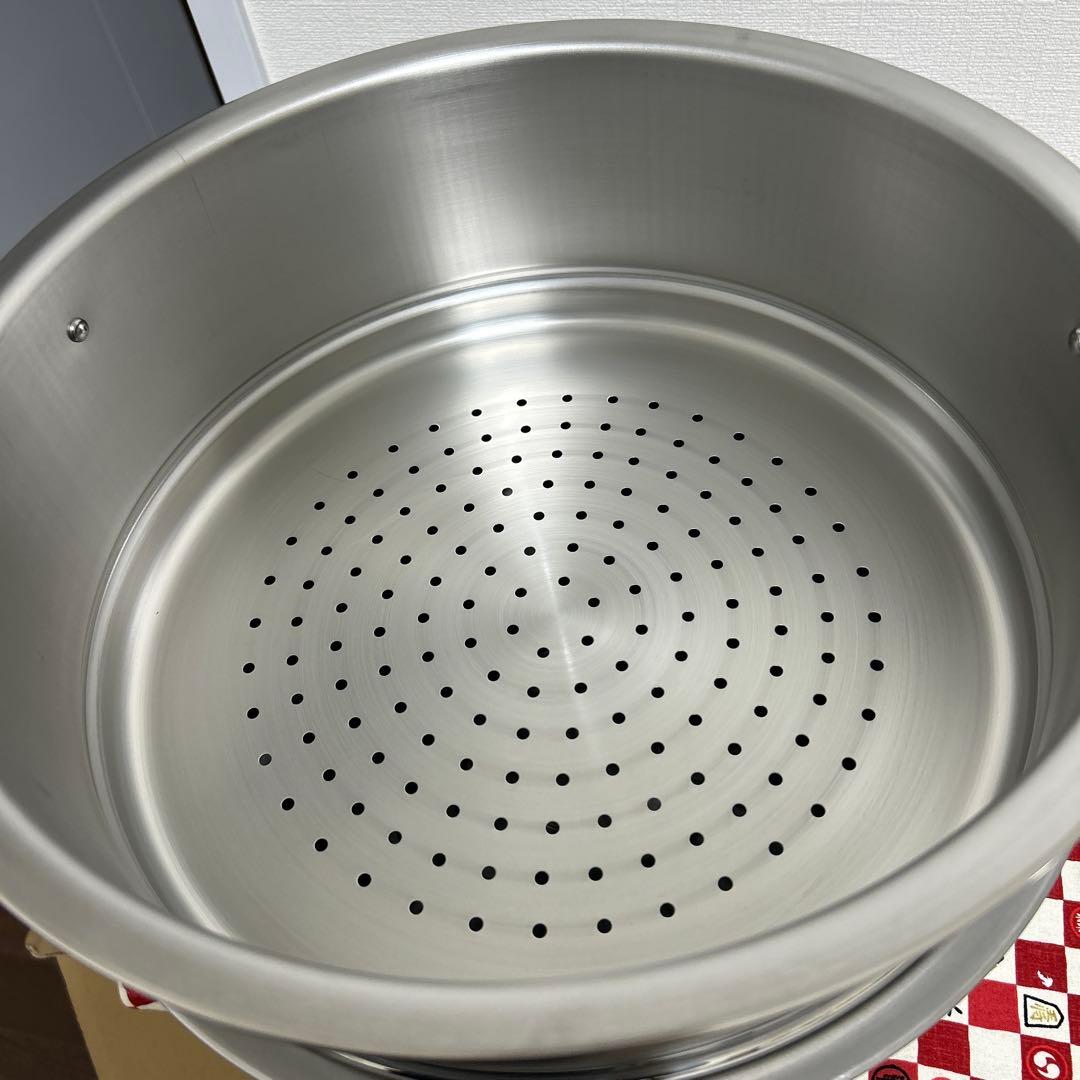 蒸しもの鍋、二段蒸し器. 内径30cm