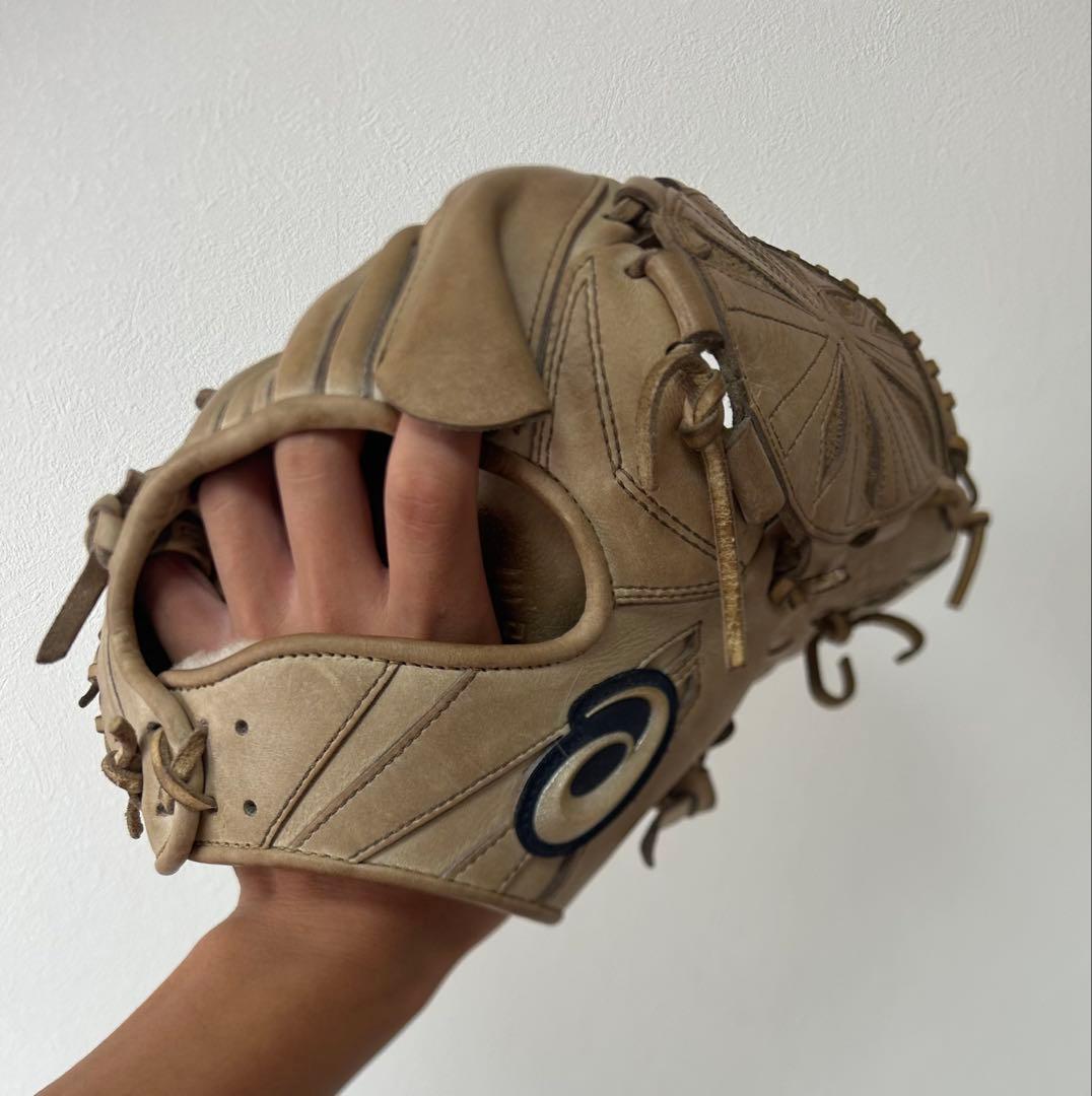硬式グローブ キャメル　投手用　高校野球対応　箱と袋付き