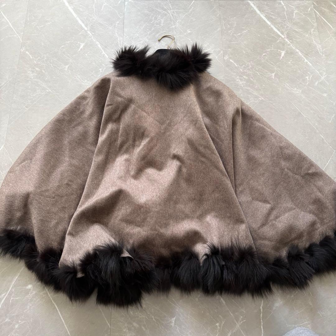NOAGE カシミヤ ブルーフォックスファー ポンチョ 入手困難