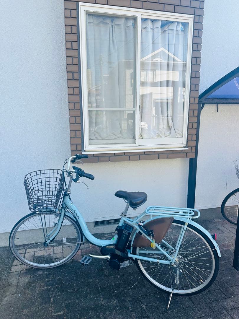 水色 電動アシスト自転車 シティタイプ