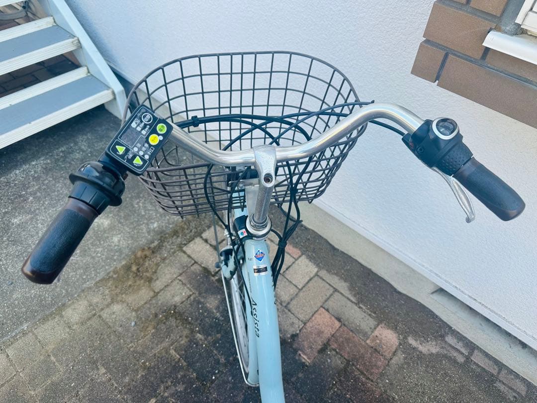 水色 電動アシスト自転車 シティタイプ