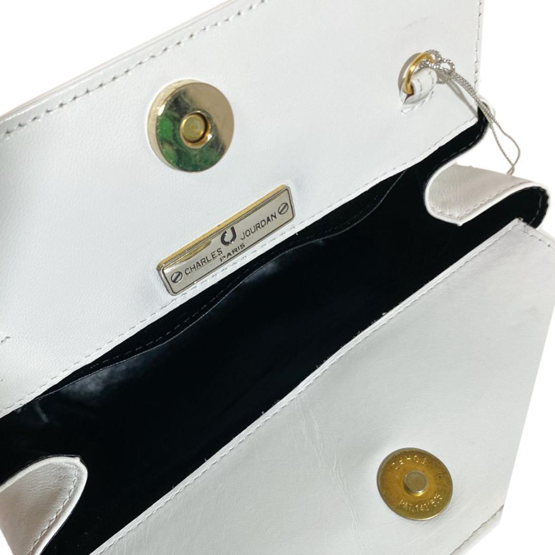 送無■未使用 【シャルル・ジョルダン】ミニショルダーバッグ クラッチ BAG 白