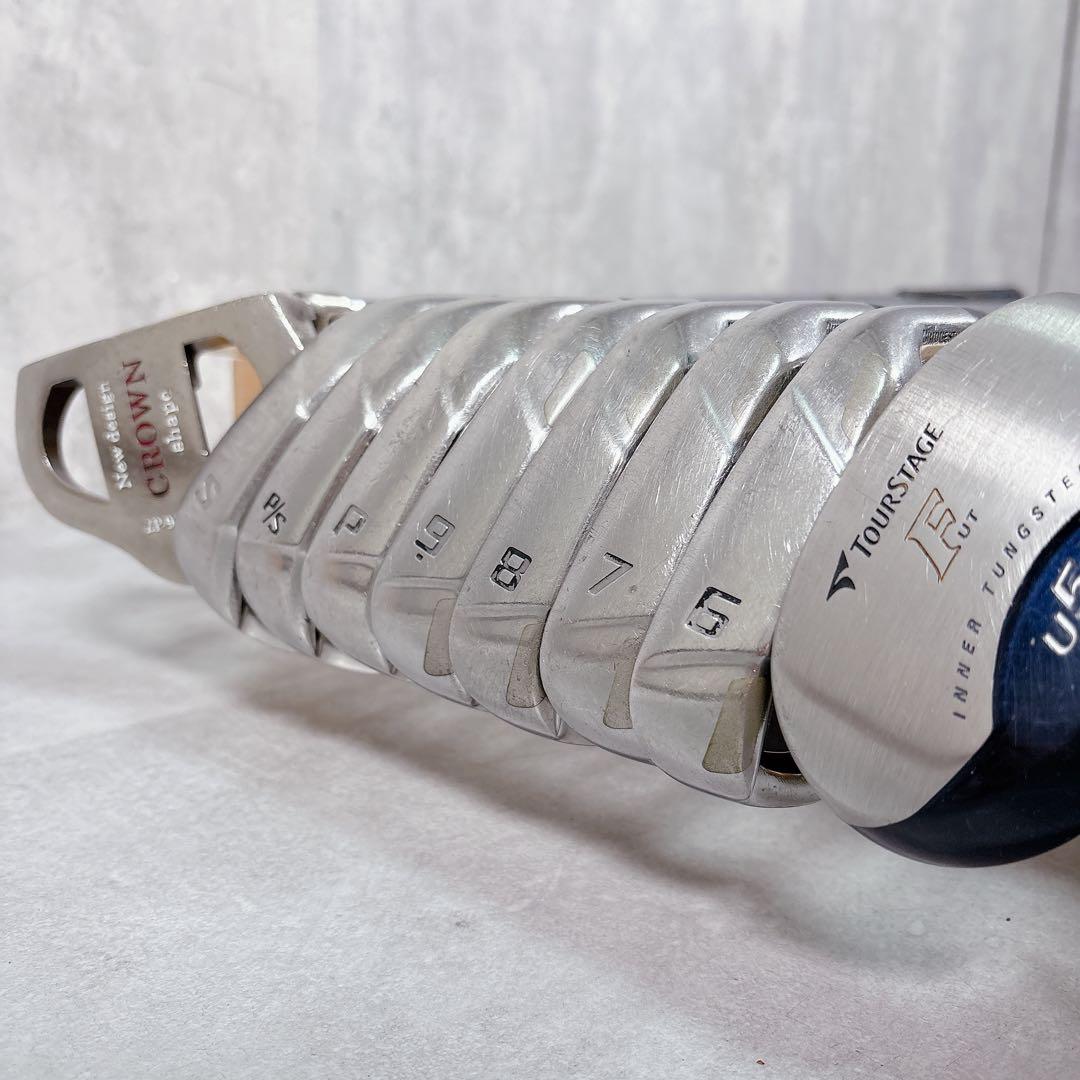 V810 ツアーステージ メンズ ゴルフ クラブ フルセット エナメル 赤 男性
