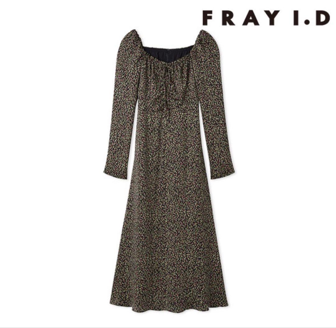 フレイアイディー FRAY I.D ワンピース クレープサテンプリントワンピース