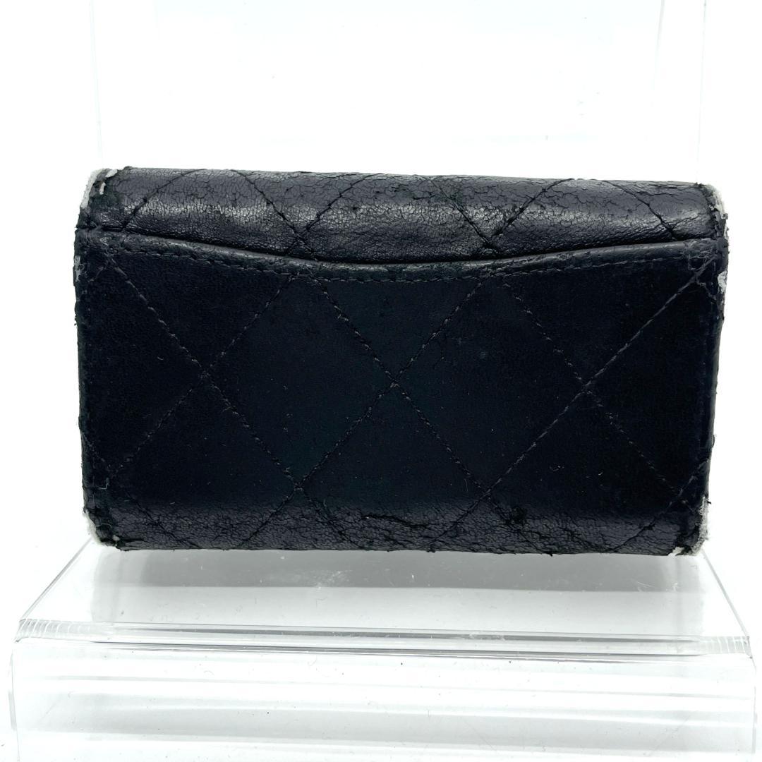 使用感大　CHANEL　マトラッセ　ラムスキン　ココマーク　黒　6連キーケース