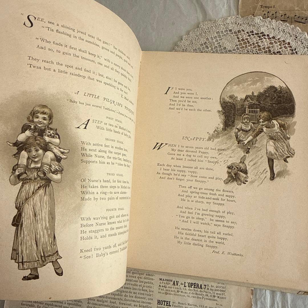 1894年アンティーク美しい絵本ヴィクトリアン洋書ジャンクジャーナル古書　児童書