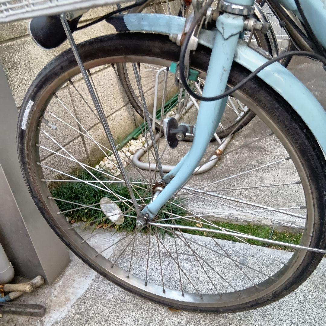 電動アシスト自転車 水色