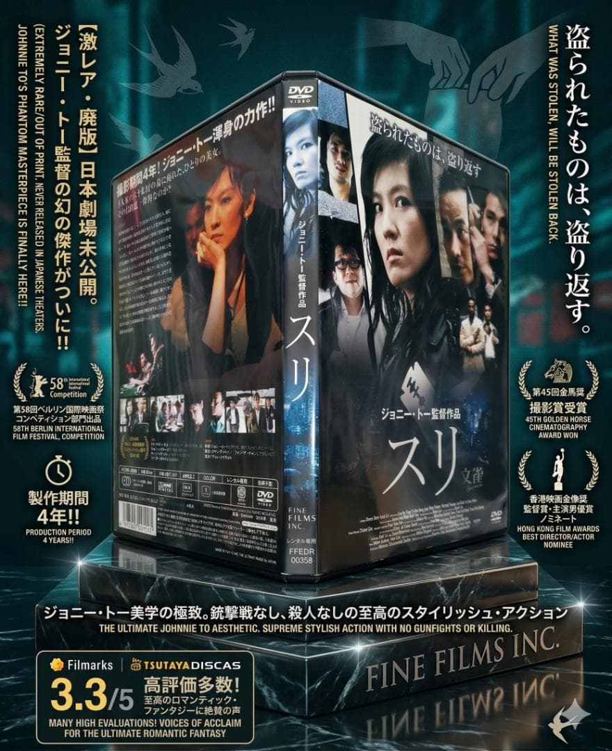 スリ 撮影期間は何んと4年を費やしたジョニートー渾身の力作!2008年ベルリン