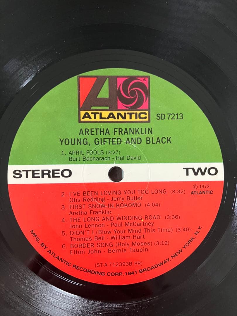 洋楽 ARETHA FRANKLIN/YOUNG, GIFTED AND BLACK