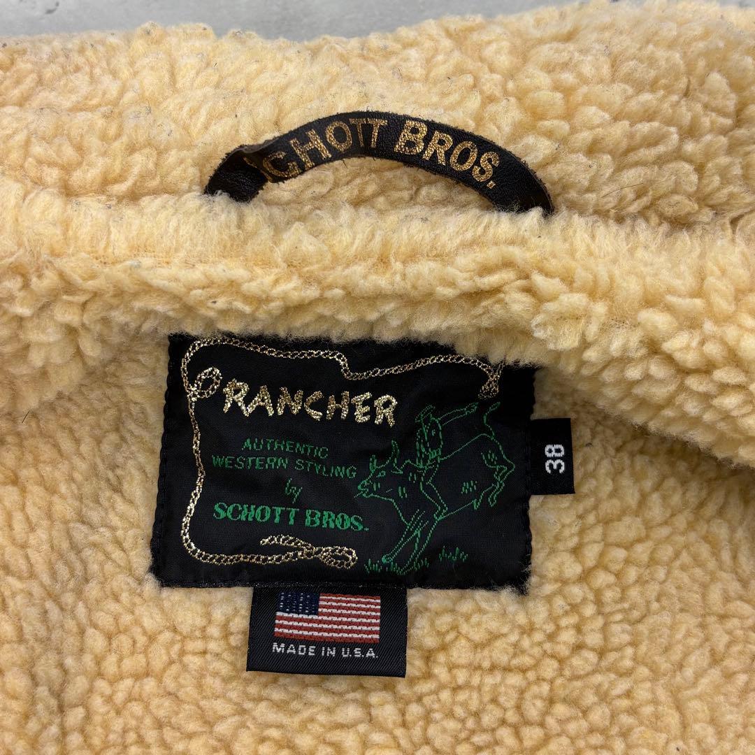 ヒロ schott ランチコート レザー ジャケット スウェード USA製