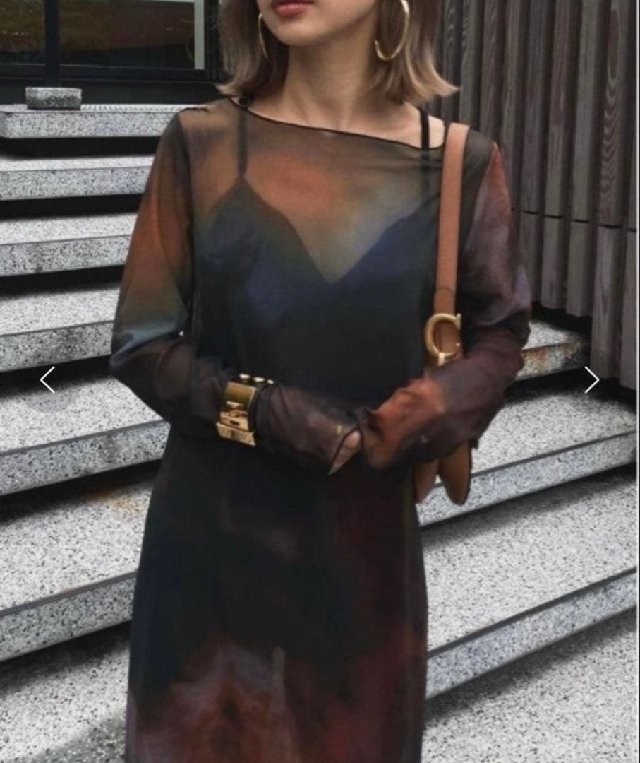 美品　AMERI MIRANDA TAIDAI SHEER LONG TOP