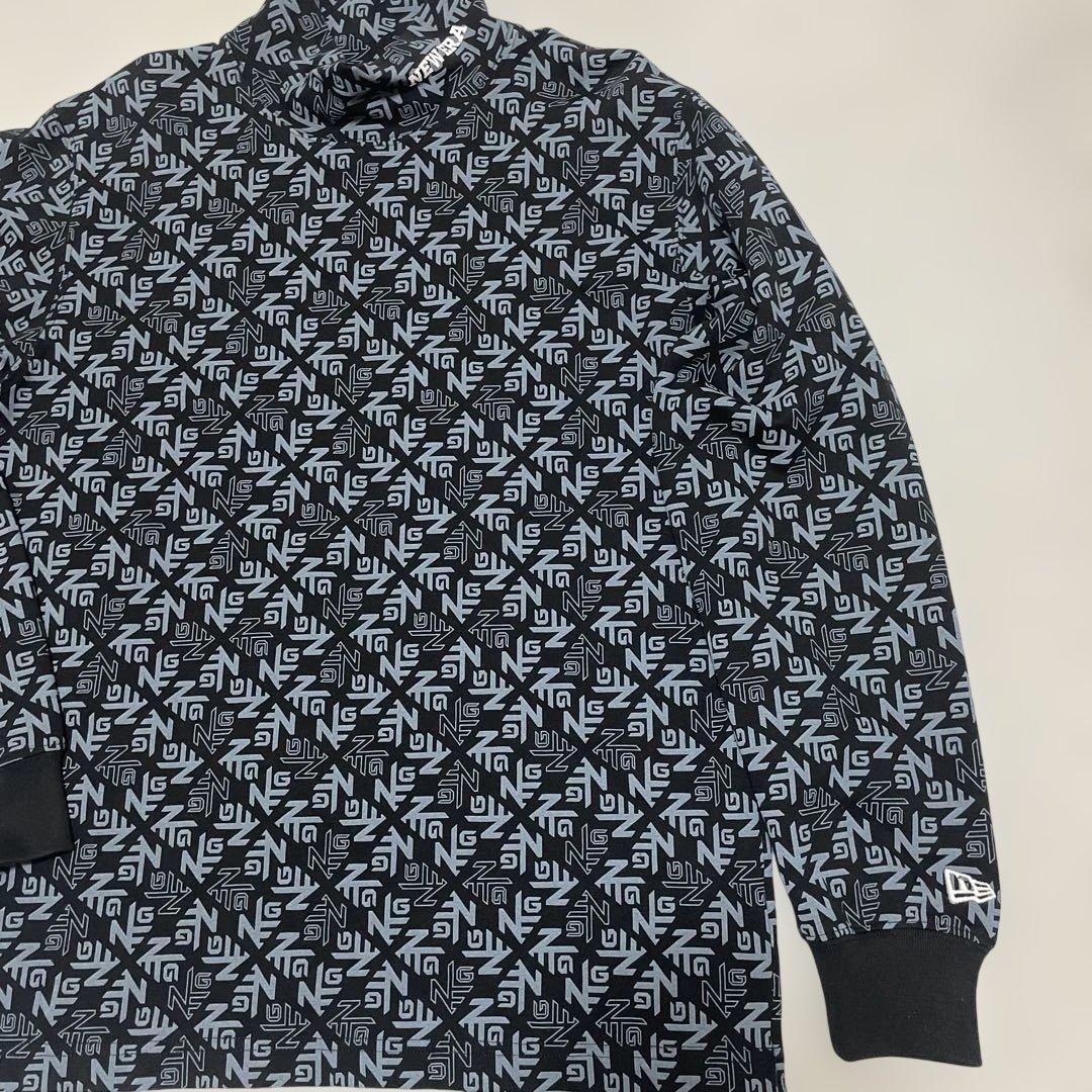 美品 NEW ERA GOLF ニューエラ 長袖モックネックシャツ M 総柄