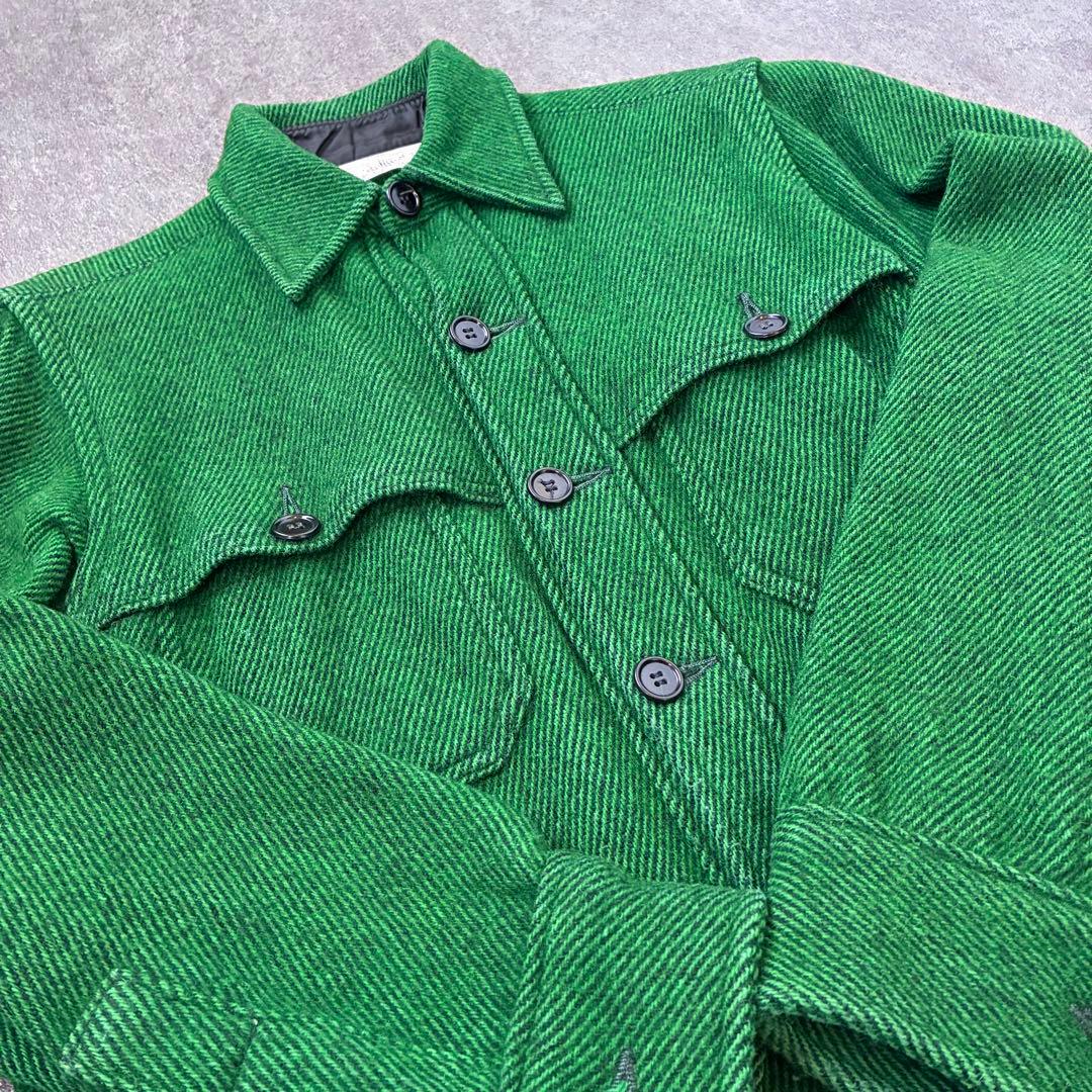 70s woolrich CPOシャツ グリーン S vintage 白タグ