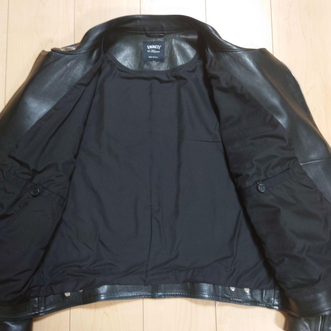 【美品】エンメティ　ジョセフ　50 レザー　ライダースジャケット　黒