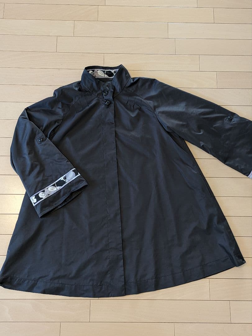 美品 LEONARD ナイロンコート 雨天用 Aライン ブラック Lサイズ