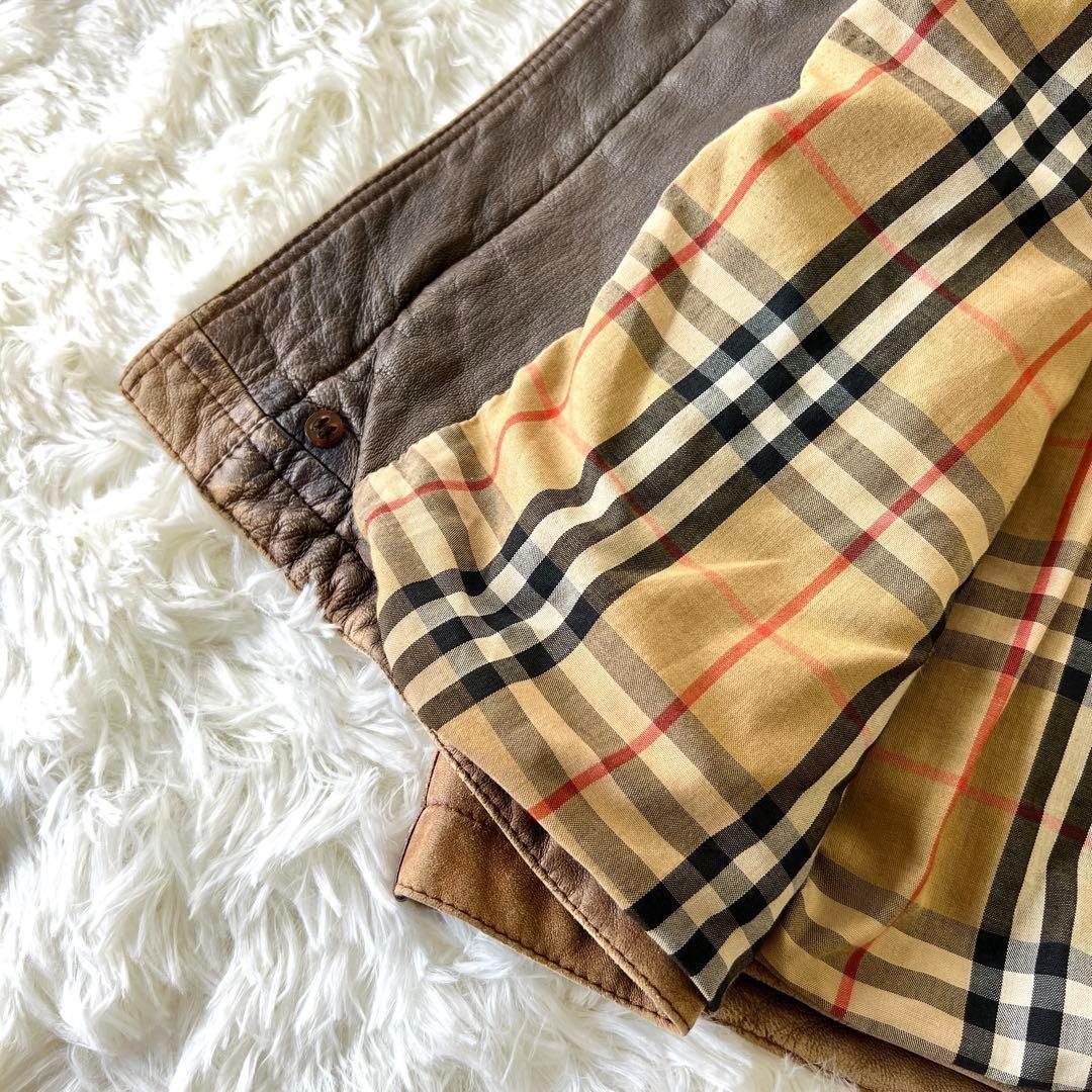 ⭐*️様 希少✨BURBERRY バーバリー レザージャケット コート ノバチェ