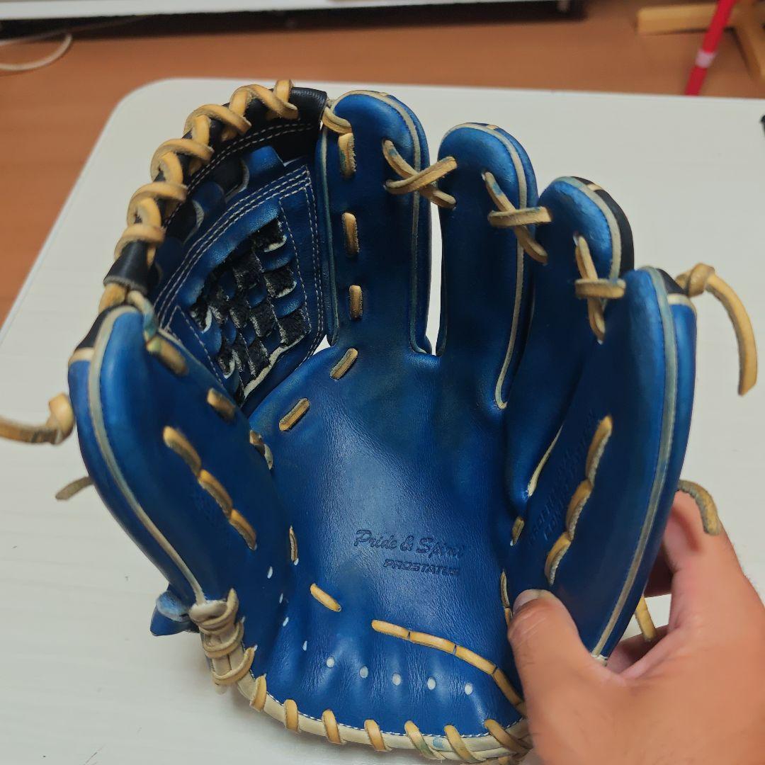 ZETT 軟式グローブ 青 プロステイタス 源田モデル