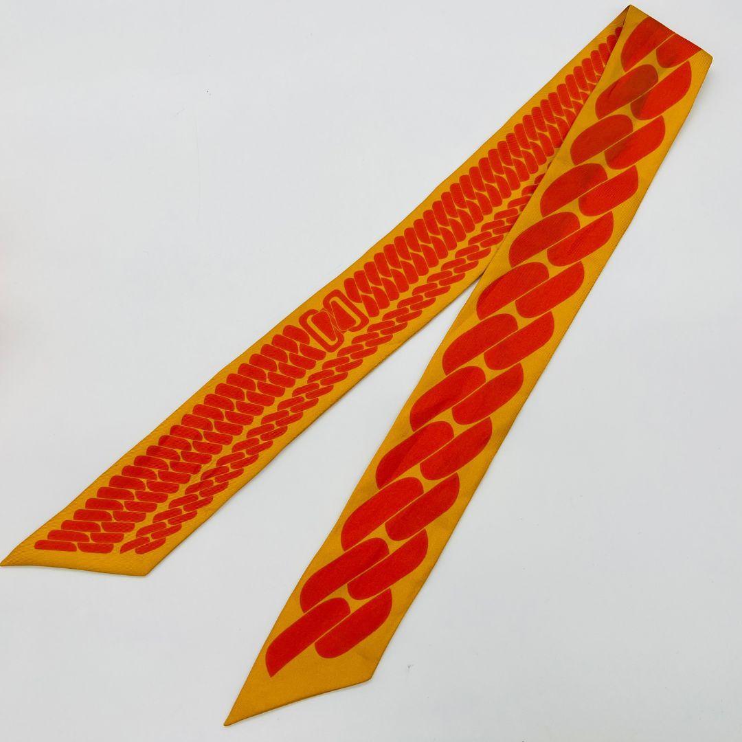 HERMES エルメス ツイリー スカーフ オレンジ シルク