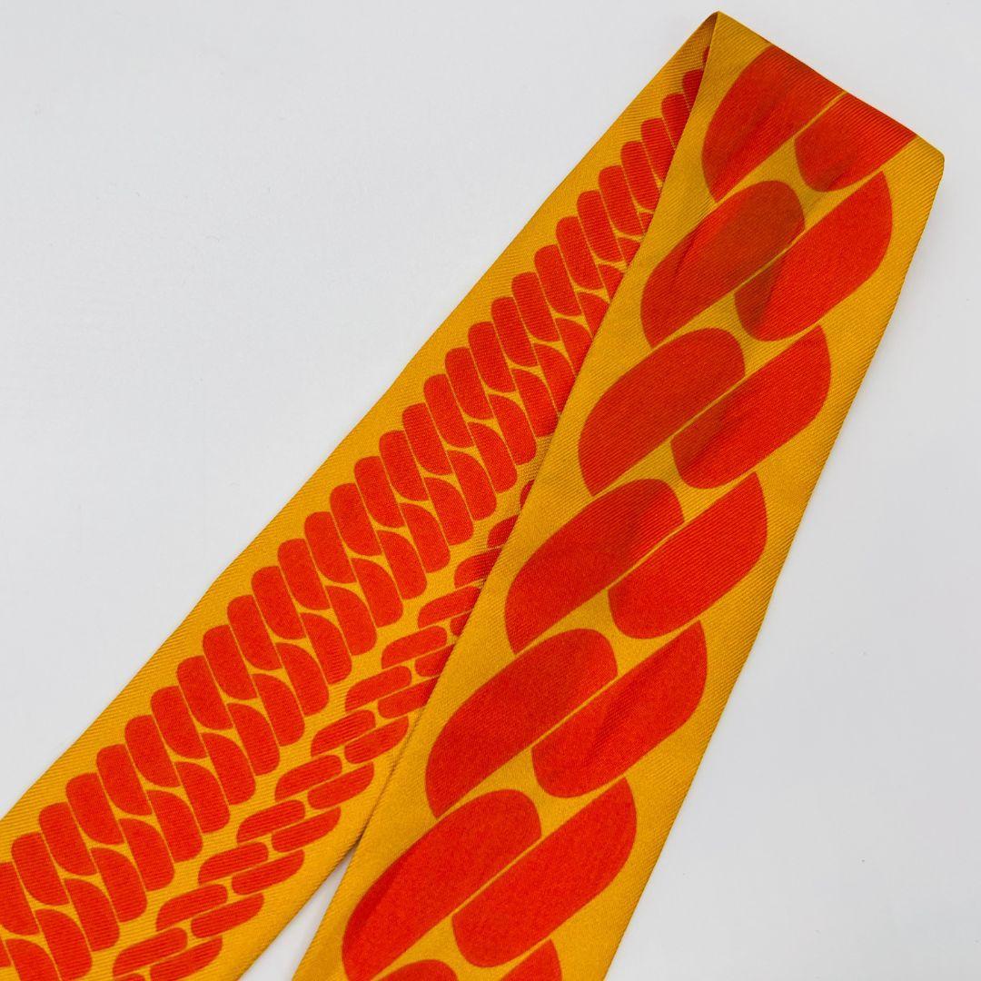 HERMES エルメス ツイリー スカーフ オレンジ シルク