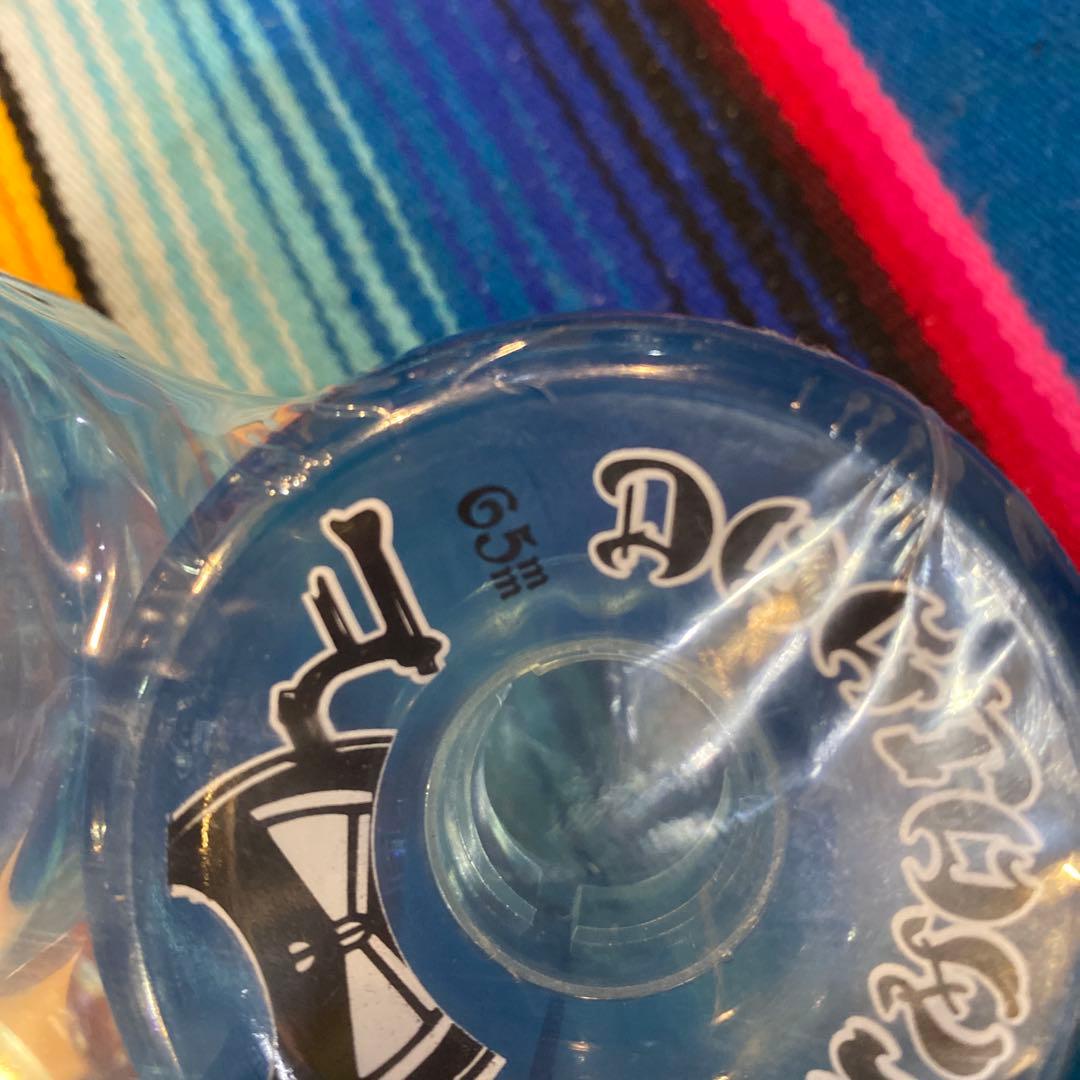 スケートボード ウィール 65mm クリア 4個セット