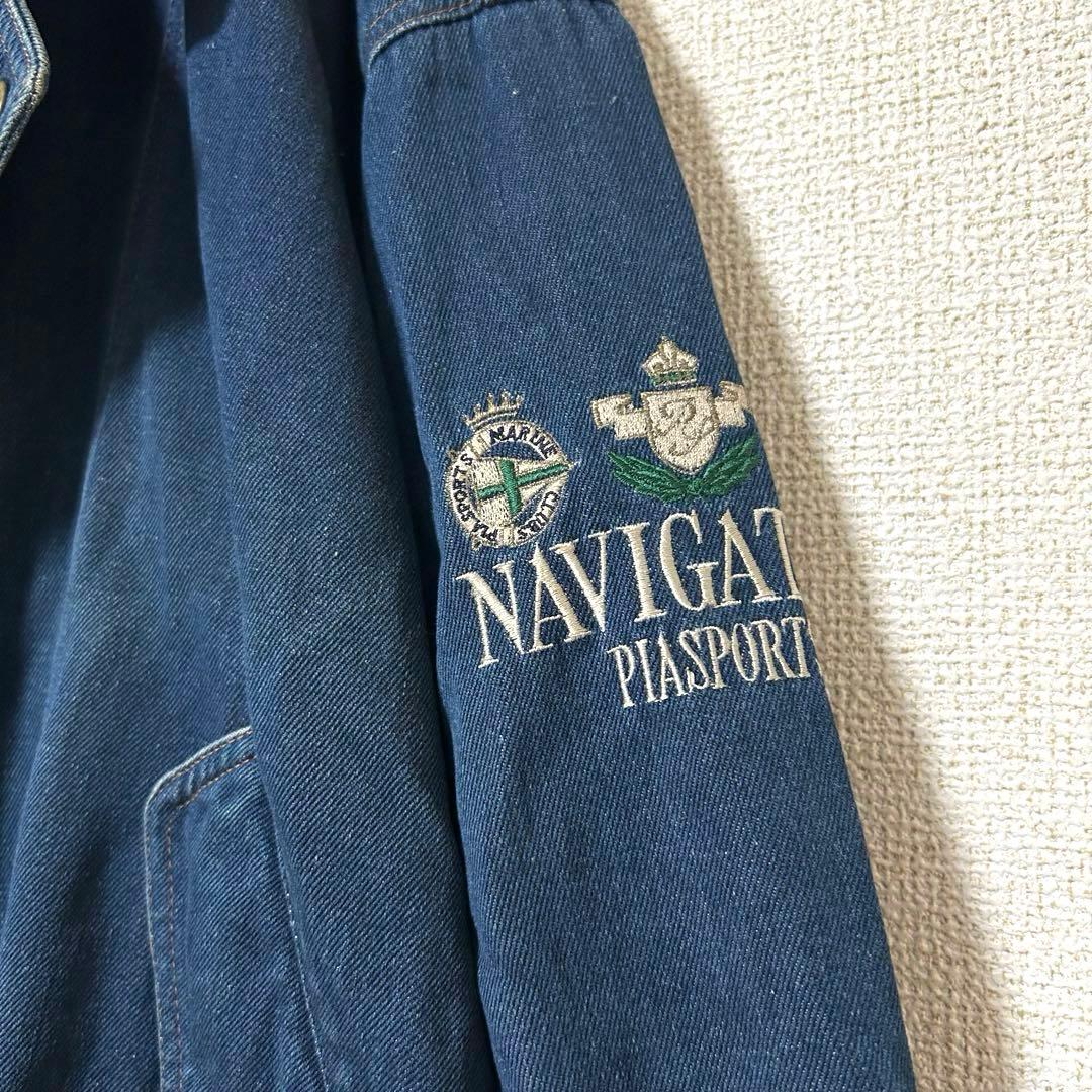 vintage デニムジャケット セットアップ 上下 インディゴ 刺繍 ジャージ