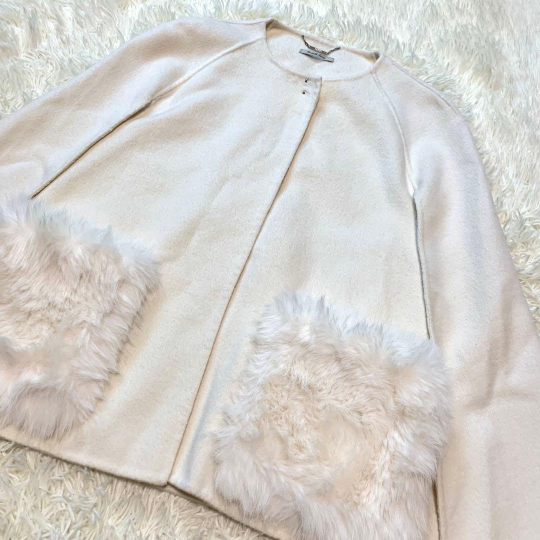 人気✨24AW セルフォード CELFORD ファーポケットケープジャケット 白