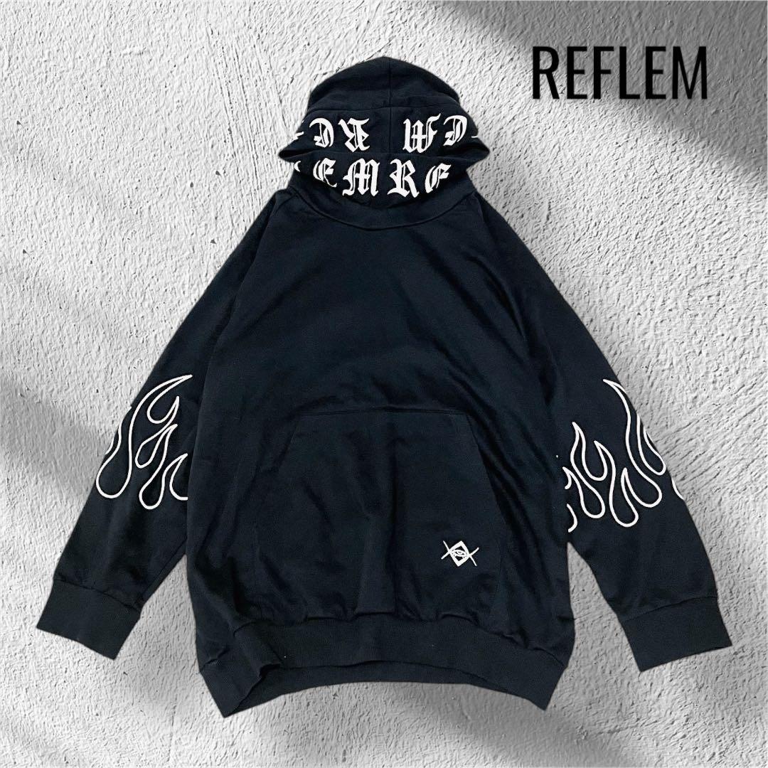 極美品 REFLEM/レフレム スタンドフードプルパーカー　ビッグシルエット