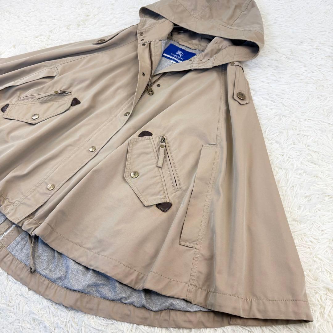 美品 バーバリーブルーレーベル Burberry ケープ コート トレンチ 38
