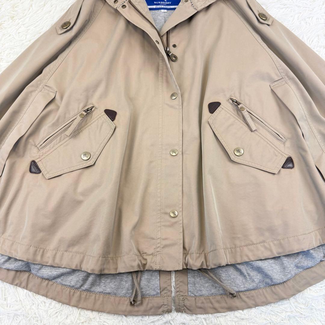 美品 バーバリーブルーレーベル Burberry ケープ コート トレンチ 38