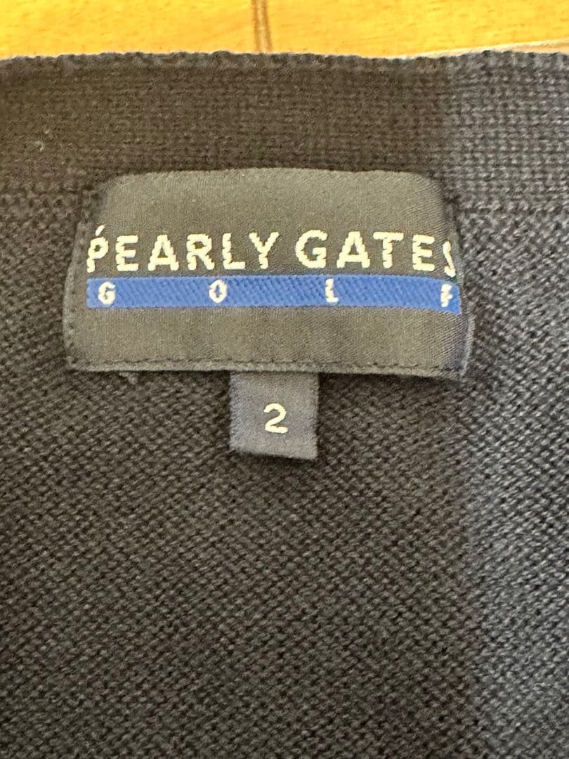 PEARLY GATES ネイビー ニットベストメンズパーリーゲイツ