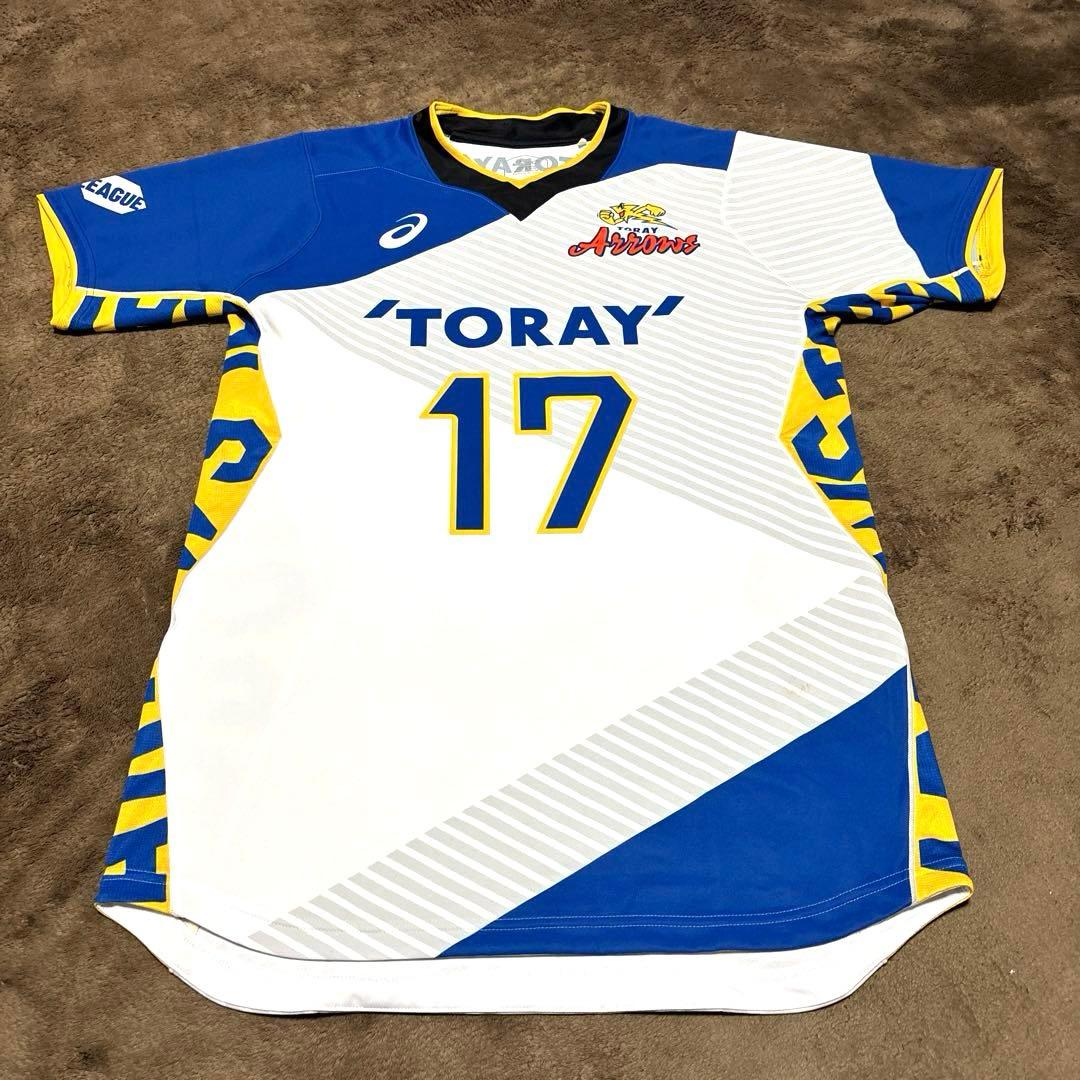 【美品】東レアローズ静岡 背番号17 小澤宙輝 ユニフォーム アシックス 2XL
