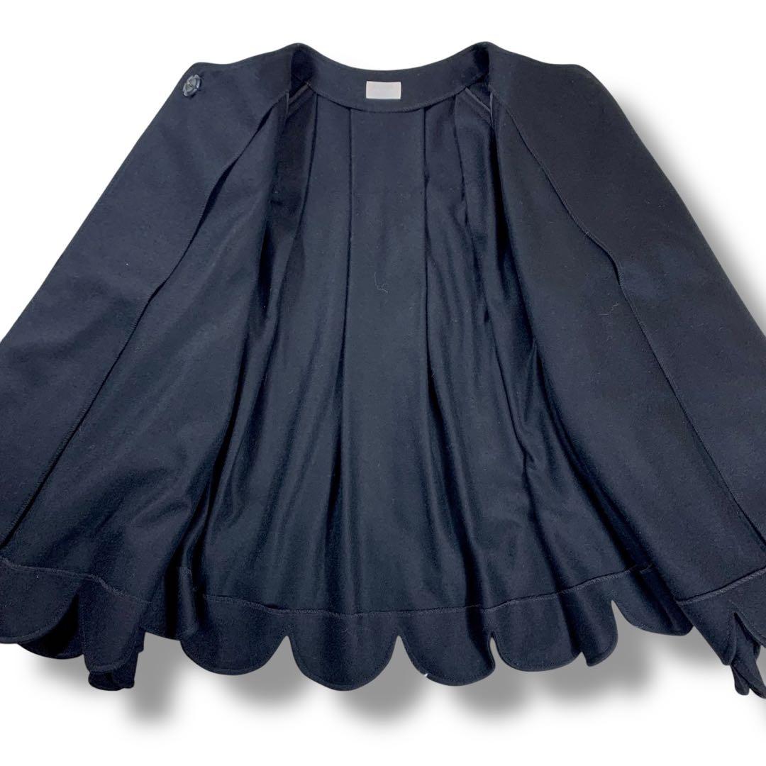 美品✨シーニュcygneスカラップケープコート sophie+ ブラック