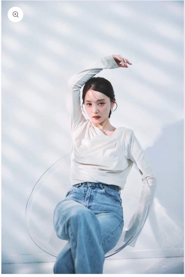polaura グロッシーベロアドレープトップス OFF WHITE
