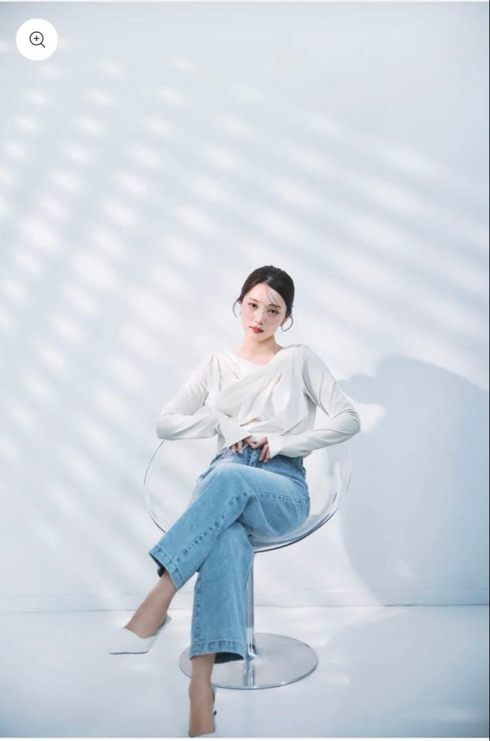 polaura グロッシーベロアドレープトップス OFF WHITE