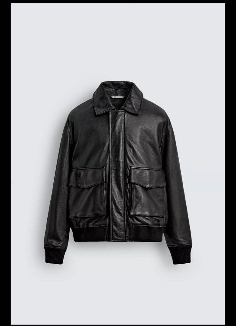 ZARA レザージャケット XL ブラック リアルレザー 羊革 美品