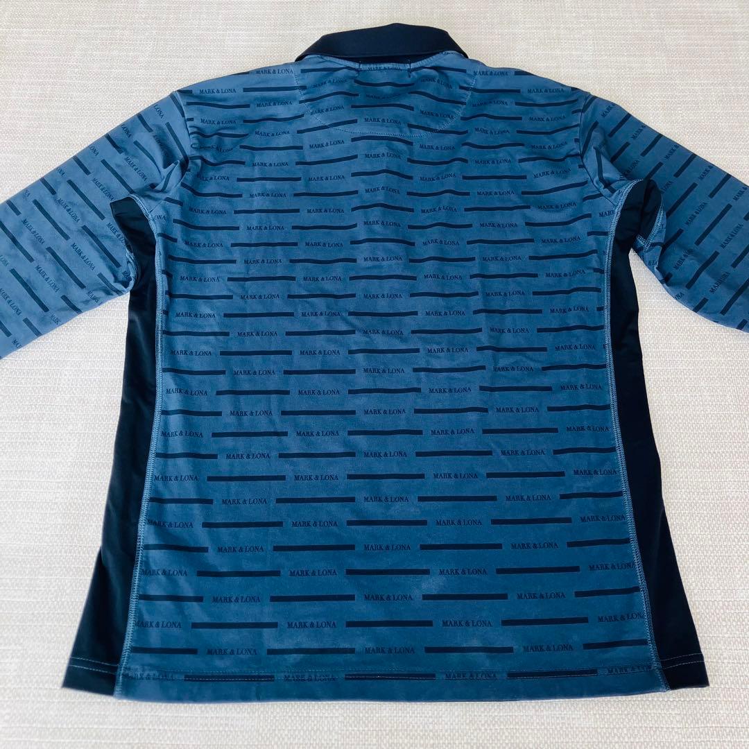 【美品】マークアンドロナ ポロシャツ 長袖 裏起毛 ロゴ メッシュ コード 46