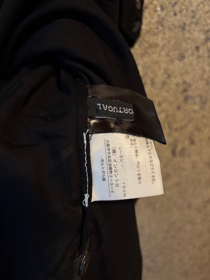 ANN DEMEULEMEESTERシャツワンピース 黒 レーヨン 変形