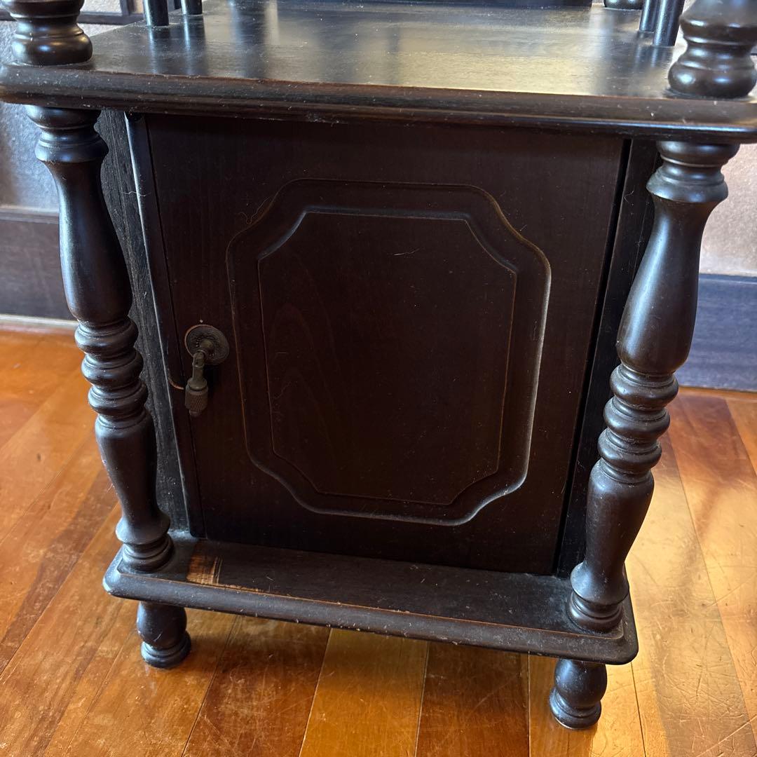 木製ラック ダークブラウン 2段式　訳あり　特価　棚　サイドテーブル　レトロ
