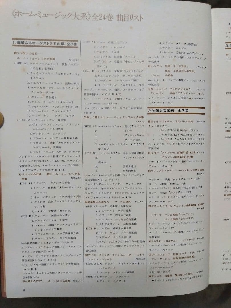 LPレコード　クラッシック名曲集　SONYファミリークラブ